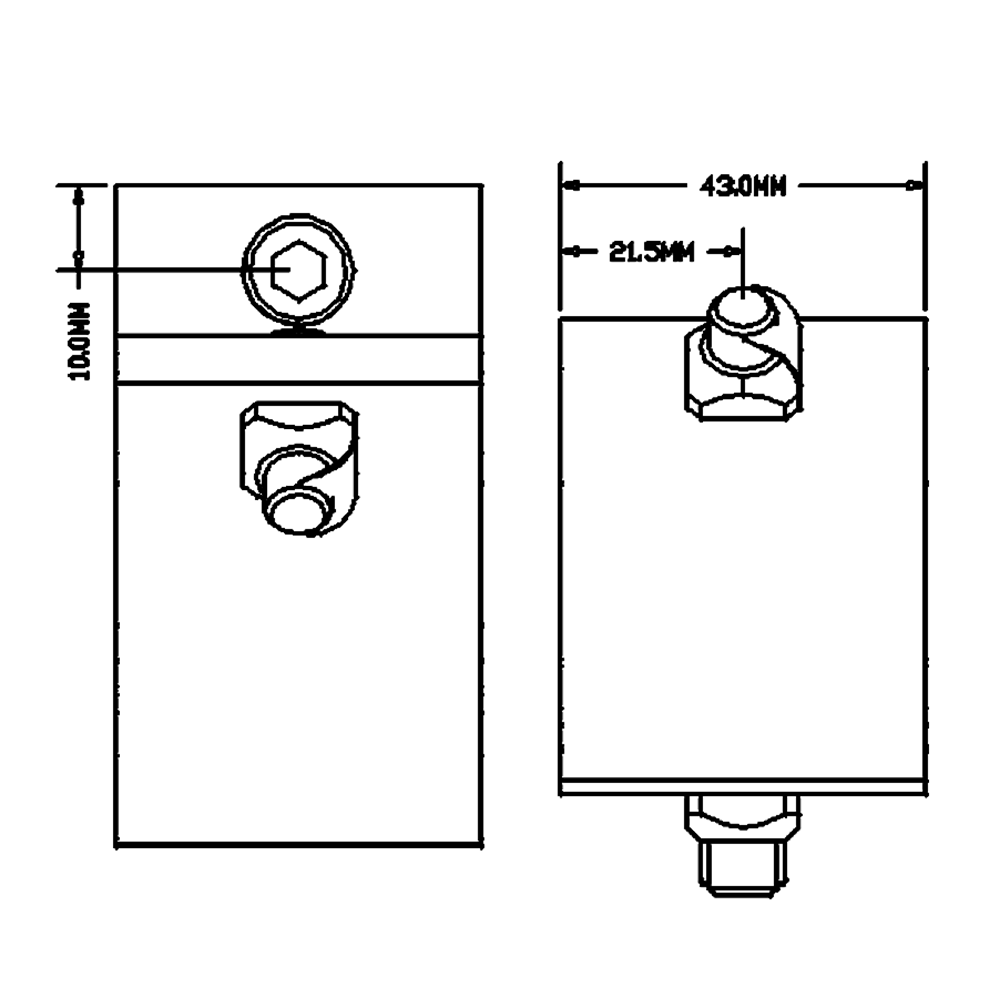 40-550-1 MODULAR SOLUTIONS ANGLE BRACKET 45MM WIDE 45 DEGREES